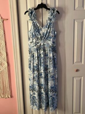 Blue & white floral dress from amazon